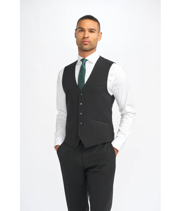 Malibu - Men's Black 3 Piece Tailored Fit Suit