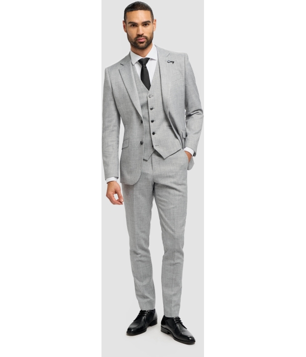 Malibu - Men's Grey 3 Piece Tailored Fit Suit