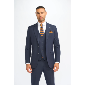 Malibu - Men's Navy 3 Piece Tailored Fit Suit