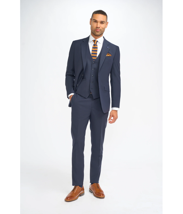 Malibu - Men's Navy 3 Piece Tailored Fit Suit