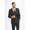 Roberto - Men's Black 3 Piece Shadow Stripes Wool Blend Suit