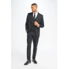 Roberto - Men's Black 3 Piece Shadow Stripes Wool Blend Suit