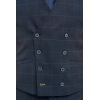 Torino - Men's 3 Piece Tailored Fit Navy Check Suit