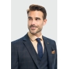 Torino - Men's 3 Piece Tailored Fit Navy Check Suit
