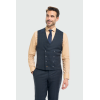Torino - Men's 3 Piece Tailored Fit Navy Check Suit