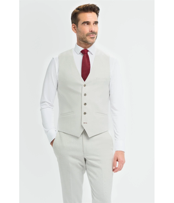 Tropez - Men's 3 Piece Grey Tailored Fit Suit