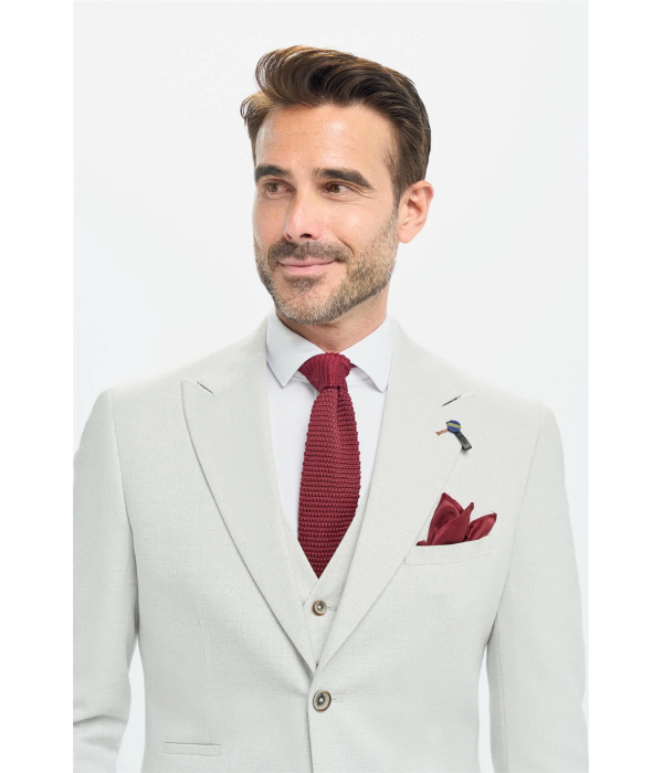 Tropez - Men's 3 Piece Grey Tailored Fit Suit