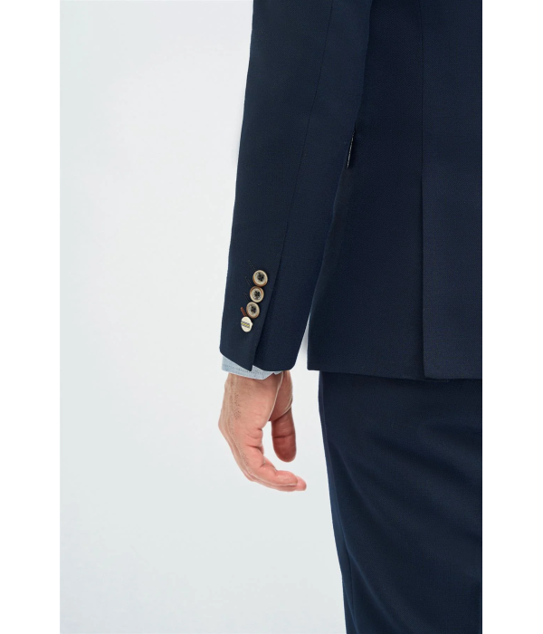 Tropez - Men's 3 Piece Navy Tailored Fit Suit