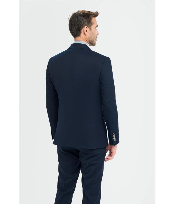 Tropez - Men's 3 Piece Navy Tailored Fit Suit
