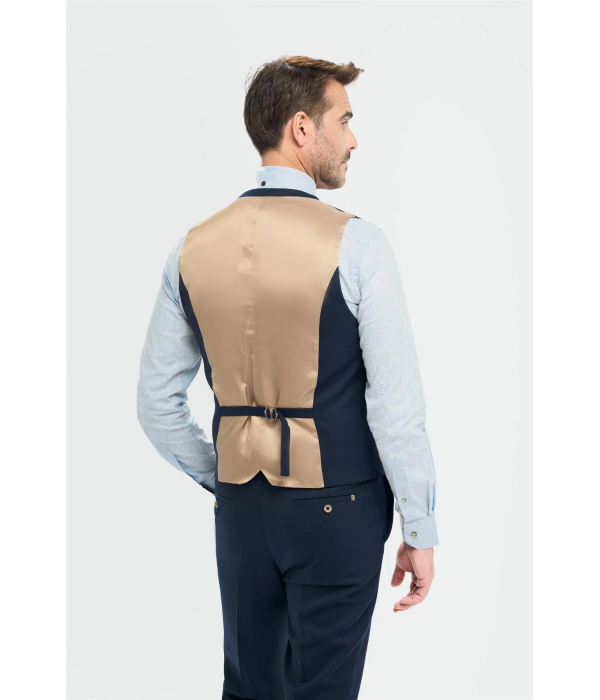 Tropez - Men's 3 Piece Navy Tailored Fit Suit