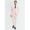 Tropez - Men's 3 Piece Pink Tailored Fit Suit