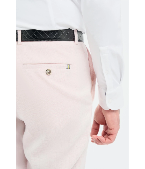Tropez - Men's 3 Piece Pink Tailored Fit Suit