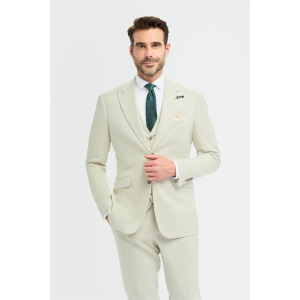 Tropez - Men's 3 Piece Sage Green Tailored Fit Suit