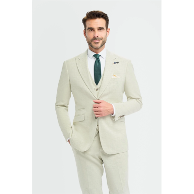Tropez - Men's 3 Piece Sage Green Tailored Fit Suit