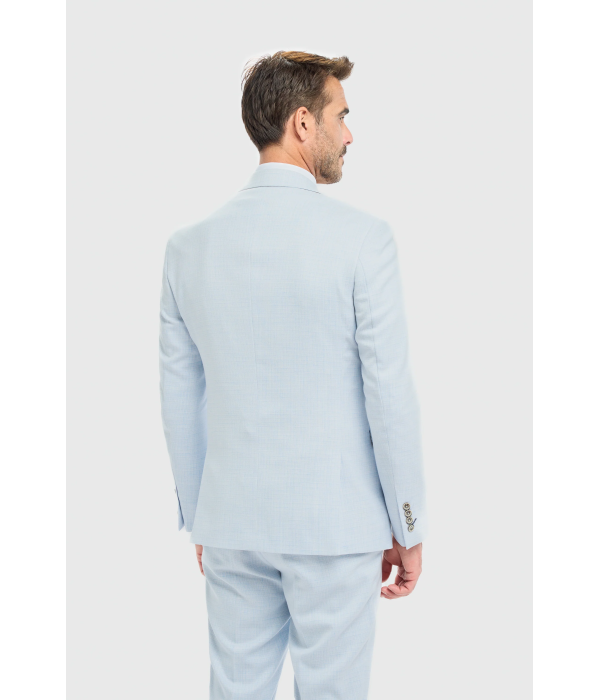 Tropez - Men's 3 Piece Sky Blue Tailored Fit Suit