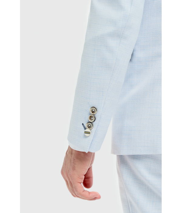 Tropez - Men's 3 Piece Sky Blue Tailored Fit Suit